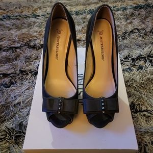 Justfab black heels , 8.5